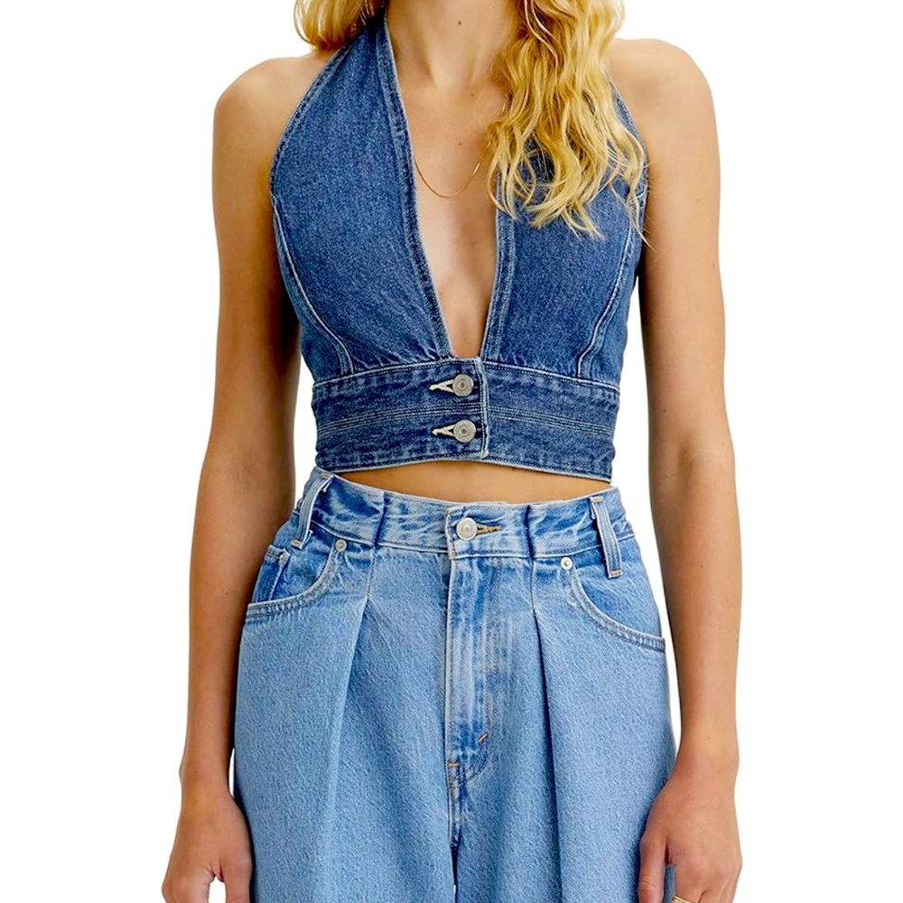 Levi’s Cropped Denim Triangle Top
